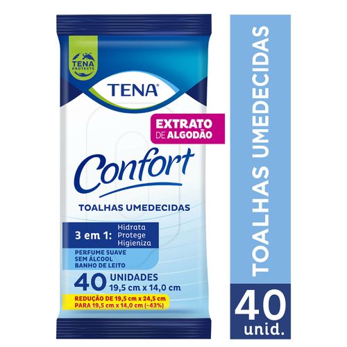 TOALHA UMEDECIDA TENA CONFORT TAMANHO COMPACTO