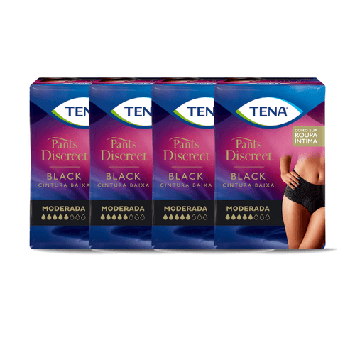 KIT 64 UNIDADES ROUPA ÍNTIMA TENA DISCREET BLACK