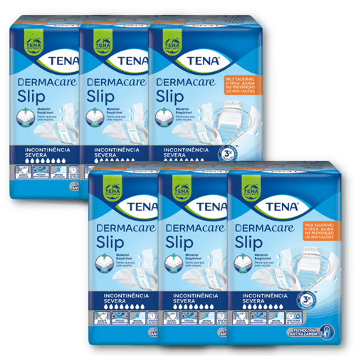 TENA FRALDA DERMACARE SLIP KIT COM 96 UNIDADES