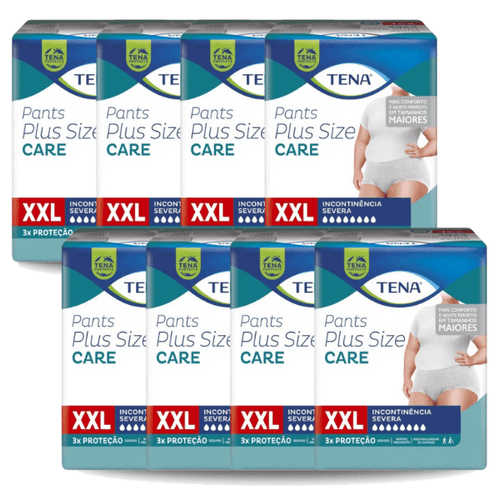 CAIXA COM 8 PACOTES DE TENA ROUPA ÍNTIMA PANTS PLUS SIZE CARE