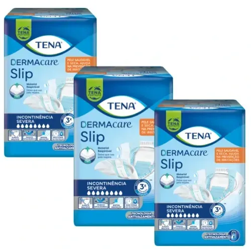 KIT 72 UNIDADES FRALDA TENA DERMACARE SLIP