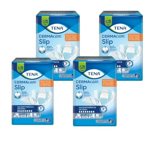 KIT 64 UNIDADES FRALDA TENA DERMACARE SLIP