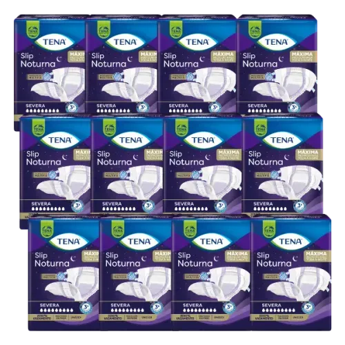 CAIXA COM 12 PACOTES DE FRALDA TENA SLIP NOTURNA