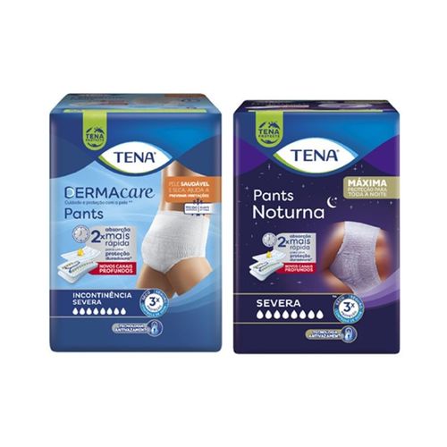 KIT - ROUPA ÍNTIMA TENA PANTS NOTURNA + TENA PANTS DERMACARE
