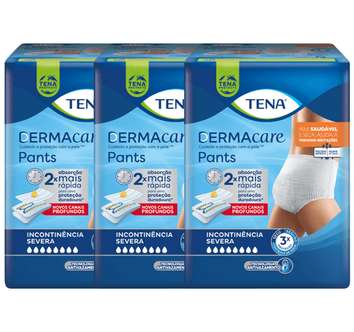 ROUPA ÍNTIMA TENA PANTS DERMACARE KIT COM 72 UNIDADES