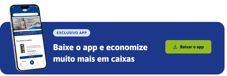 Baixe o app e economize muito mais em caixas